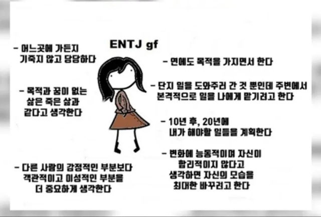 ENTJ MBTI 성격 유형 취향 mbti짤 mbti짤방 mbti타입