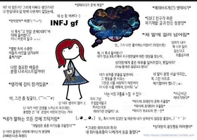 INFJ MBTI 성격 유형 취향 mbti짤 mbti짤방 mbti타입