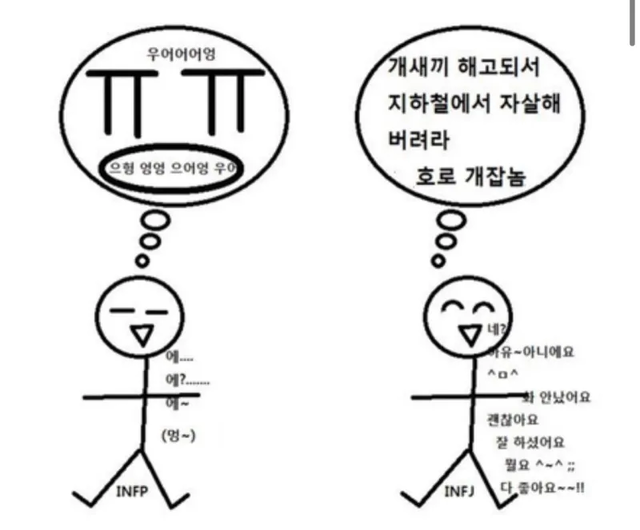 INFP INFJ MBTI 성격 유형 취향 mbti짤 mbti짤방 mbti타입