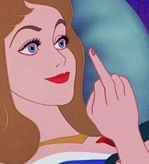 백설공주 흑화 가운데 손가락 손가락욕 욕 꺼져