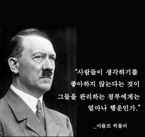 아돌프 히틀러 개돼지 가짜뉴스 생각 사람들 관리 정부 행운
