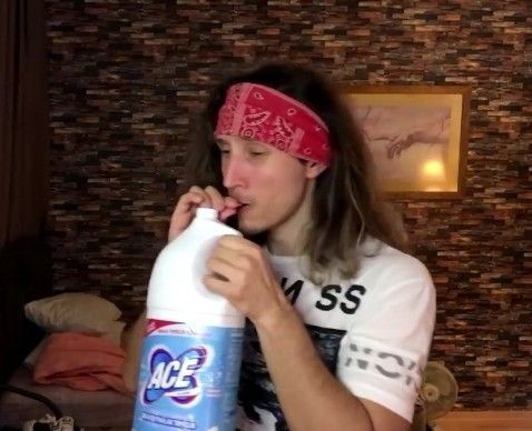 락스 빨대 먹방 한잔