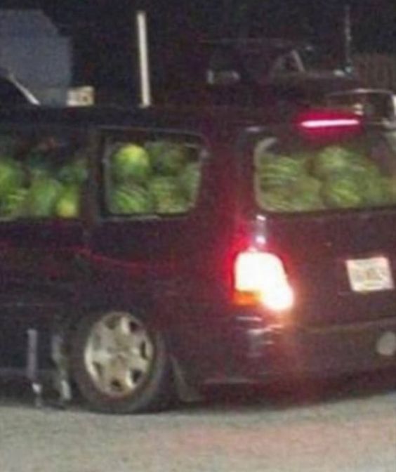 수박 자동차 가득 한가득 과일