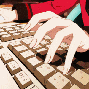 한손으로 키보드 치는 여자 마우스 컴퓨터