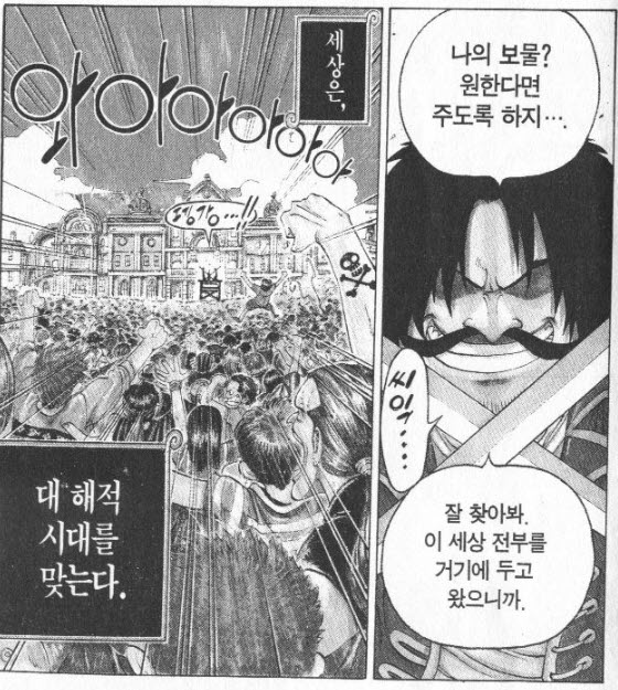 원피스 해적 보물 세상 전부를 거기에 두고 왔으니까 해적왕 대해적시대