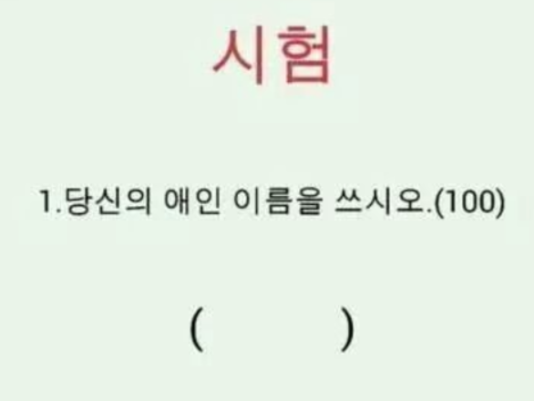 당신의 애인 이름을 쓰시오 시험 솔로 모쏠 크리스마스 쏠로
