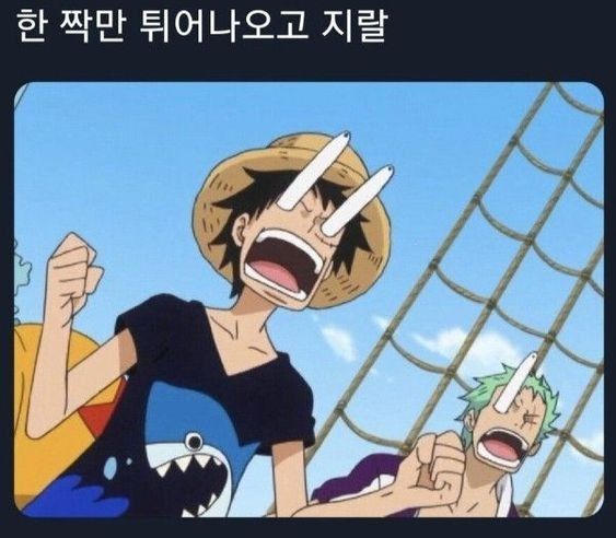 원피스 놀람 눈튀에 나오는 장면 띠용 허컥