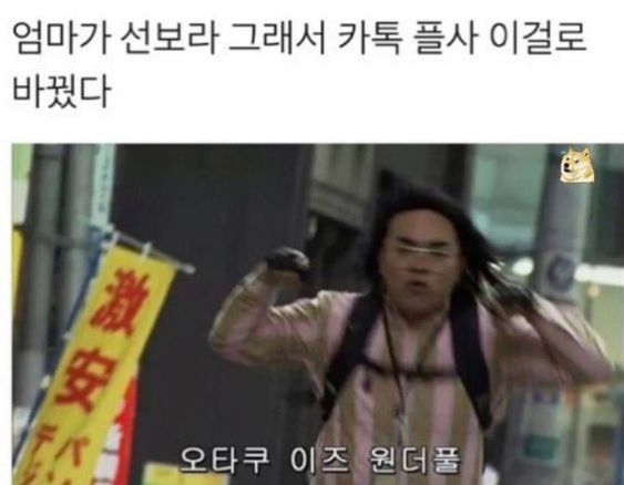 오타쿠 이즈 원더풀 오덕 엄마가 선보라 그래서 카톡 플사 이걸로 바꿨다