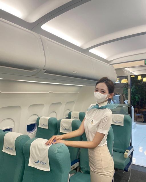 승무원 예쁜 스튜어디스 여객기 비행기