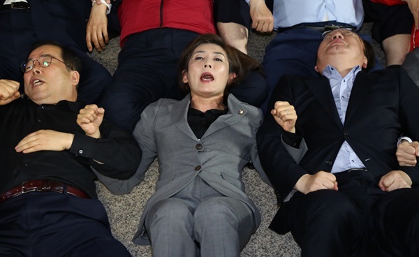 나경원 국회 생때 난동 배째 빠루