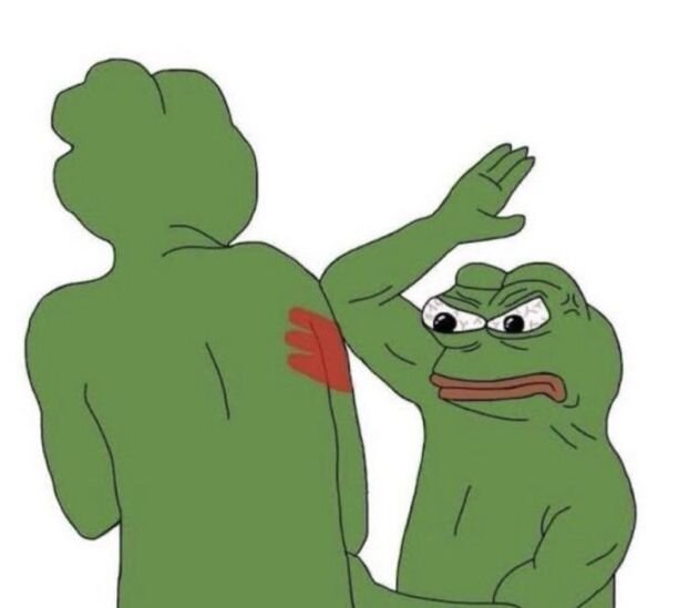 페피 개구리 등짝 스매싱 패러디