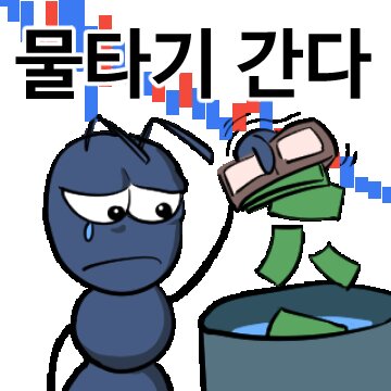 물타기 간다 주식 코인 개미 눈물 투자 개미짤