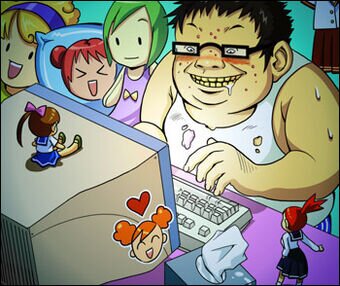 오덕 십덕 오덕짤 침흘리며 컴퓨터 하는 오타쿠