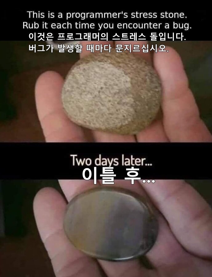 개발자 이것은 프로그래머의 스트레스 돌입니다 버그가 발생할 때마다 문지르십시오 이틀 후 개발자짤 개발자밈 프로그래밍 프로그래머