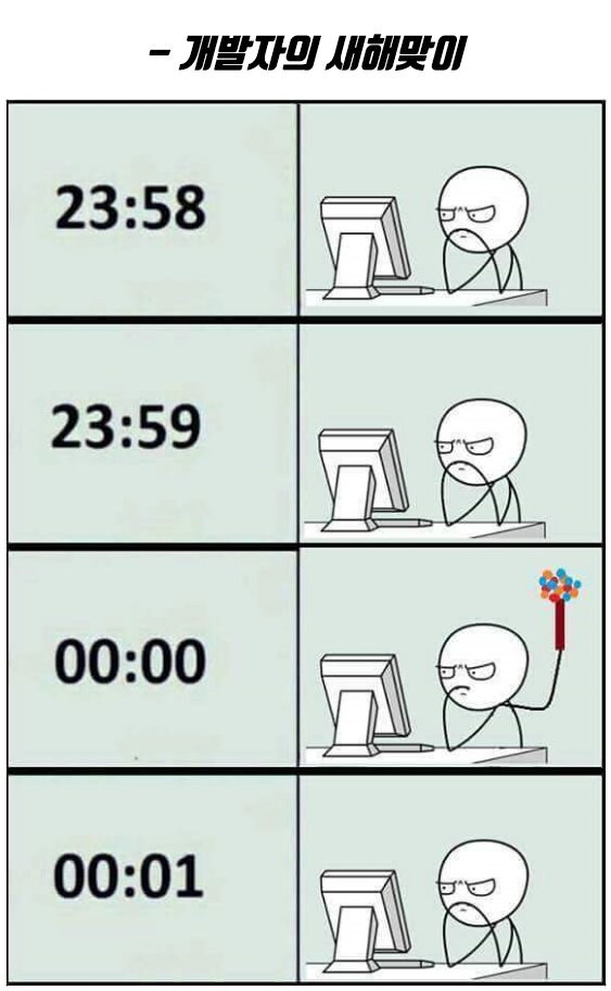 개발자의 새해맞이 프로그래머 개발자 개발자짤 개발자밈 프로그래밍 프로그래머