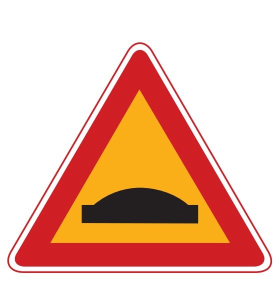 과속방지턱 교통표지판 경고판 교통 표지판