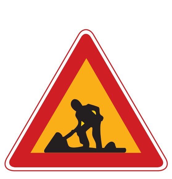 도로공사중 교통표지판 경고판 교통 표지판