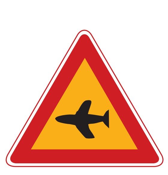 비행기 교통표지판 경고판 교통 표지판