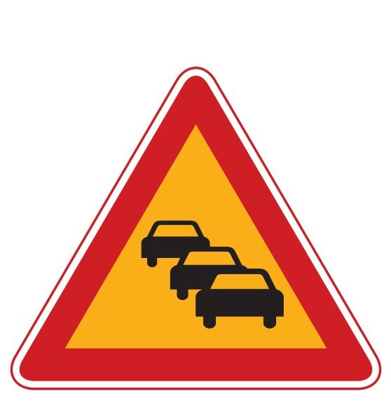 상습정체구간 교통표지판 경고판 교통 표지판