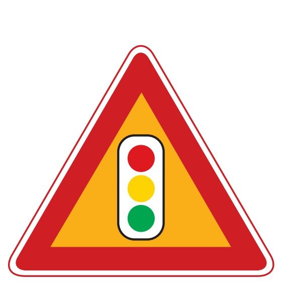 신호기 교통표지판 경고판 교통 표지판