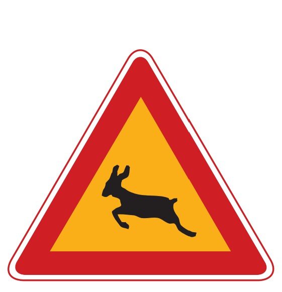 야생동물보호 교통표지판 경고판 교통 표지판