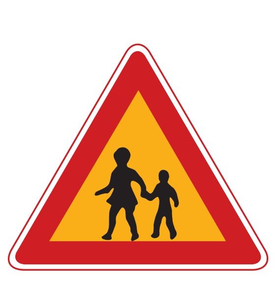 어린이보호 교통표지판 경고판 교통 표지판