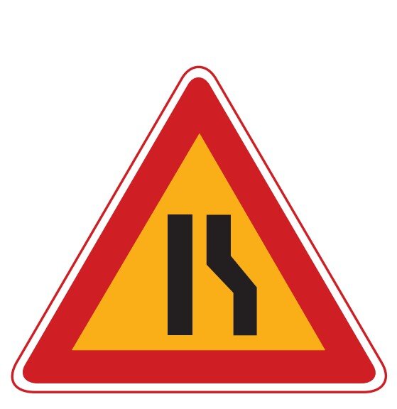 우측차로없어짐 교통표지판 경고판 교통 표지판