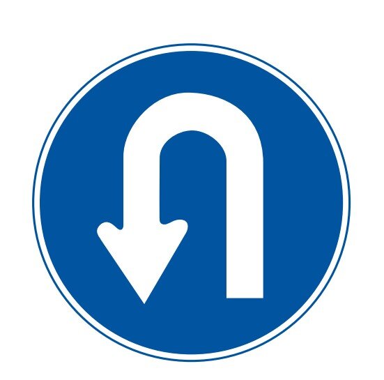 유턴 교통표지판 경고판 교통 표지판