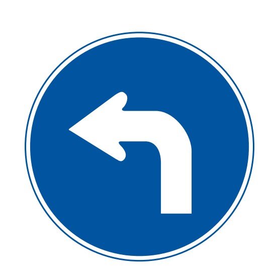 좌회전 교통표지판 경고판 교통 표지판