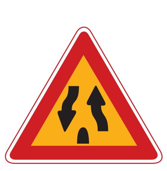 중앙분리대끝남 교통표지판 경고판 교통 표지판