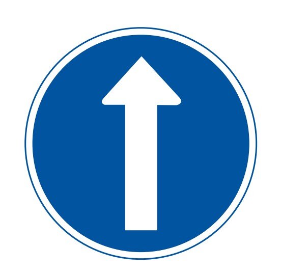 직진 교통표지판 경고판 교통 표지판