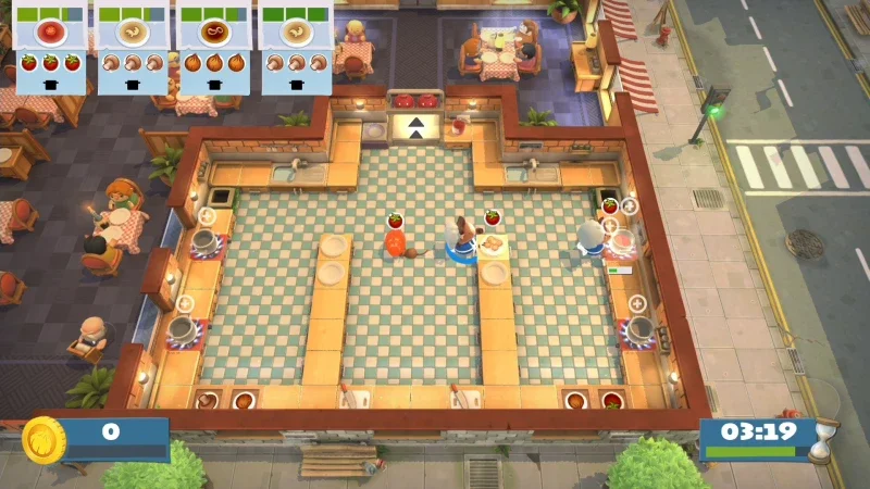 오버쿡 게임 플레이 화면 온라인 게임이름