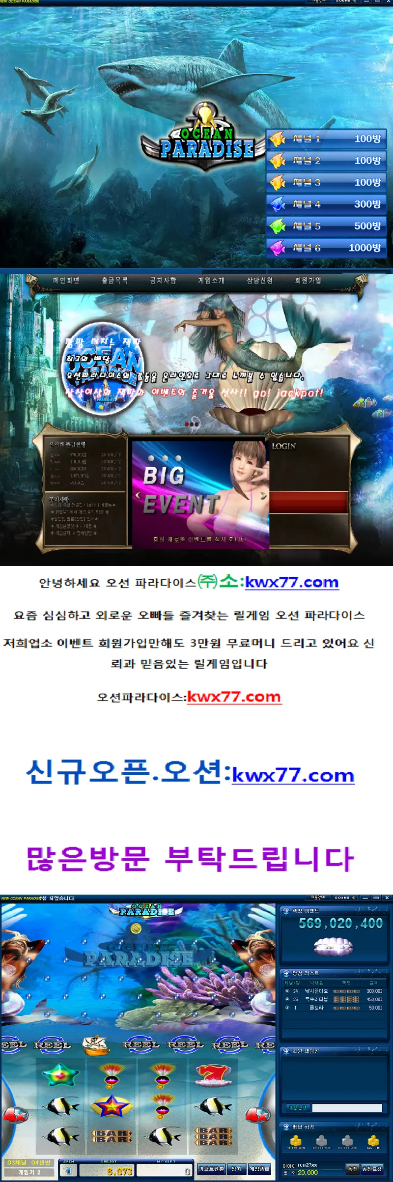 요즘 형님들 즐기는 짜릿한 오션 .파라다이스