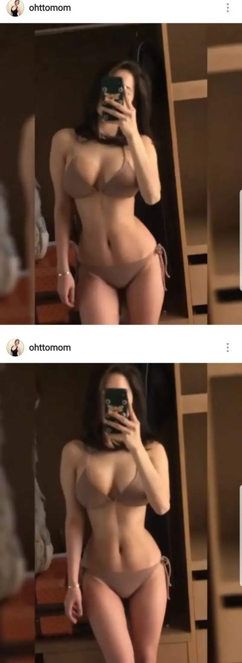 무보정이 믿기지않는 오또맘 바디라인