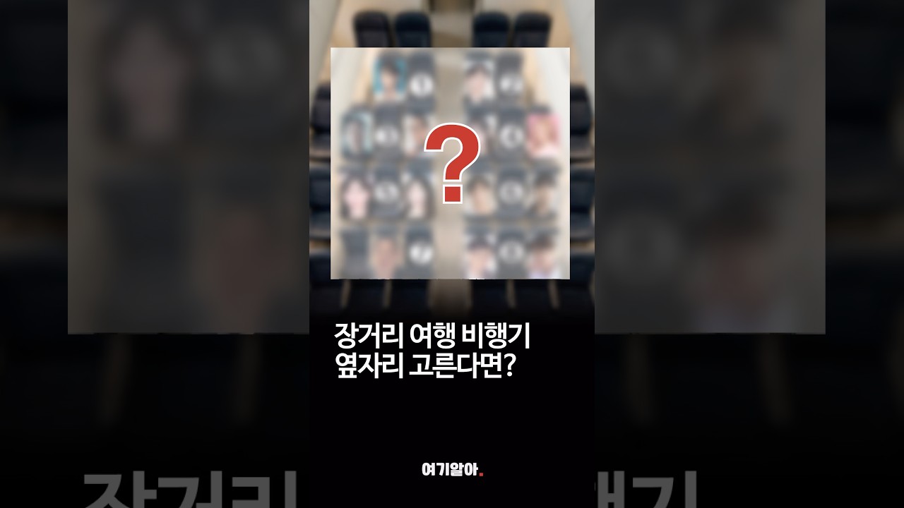 장거리 비행 옆자리 고르기